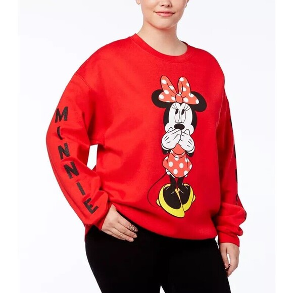 Disney Minnie Mouse Red Sweatshirt Crew Neck Long Sleeve Plus Size 1X - Picture 4 of 5